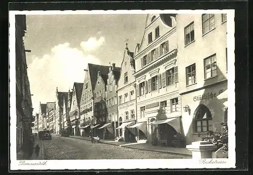 AK Donauwörth, Reichstrasse im Sonnenschein