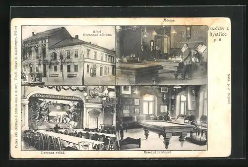 AK Bystrice p. H., Hotel Obcanska zalozna, Innenansicht