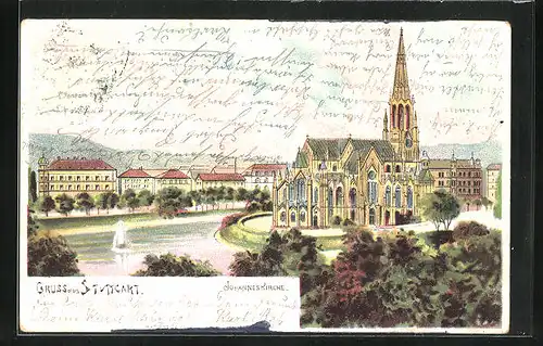 Lithographie Stuttgart, Jonanneskirche