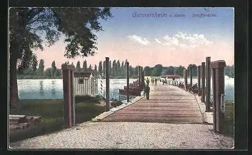 AK Germersheim am Rhein, Schiffbrücke