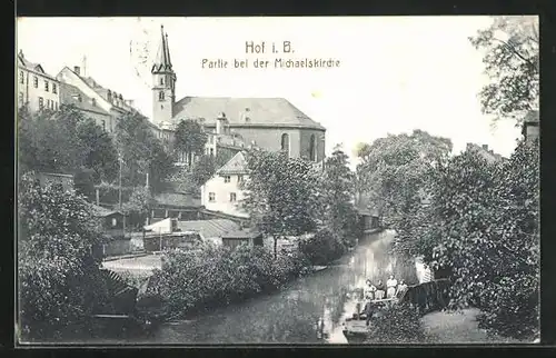 AK Hof i.B., Partie bei der Michaelskirche