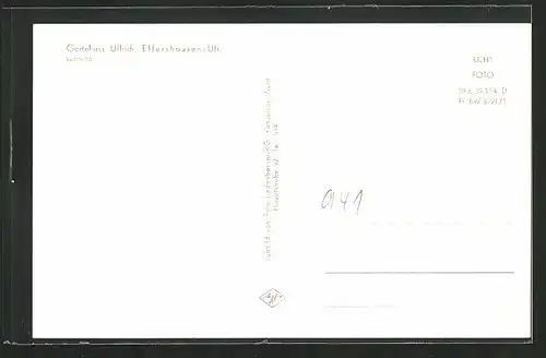 AK Elfershausen /Ufr., Ortsansicht mit Gästehaus Ullrich vom Flugzeug aus