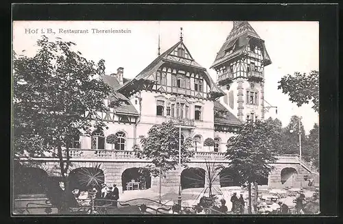 AK Hof i. B., Restaurant Theresienstein