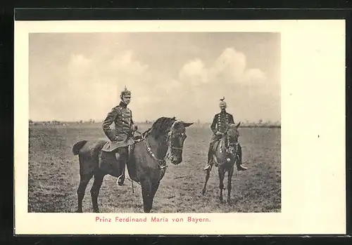 AK Prinz Ferdinand Maria von Bayern zu Pferde