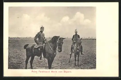 AK Prinz Ferdinand Maria von Bayern zu Pferde