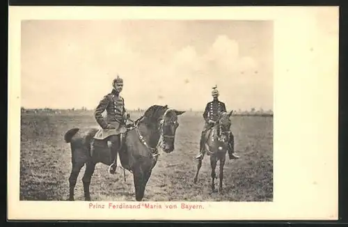 AK Prinz Ferdinand Maria von Bayern zu Pferde