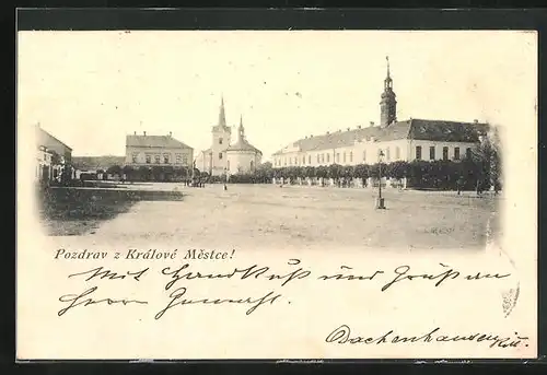 AK Mestec Kralove, Blick zum Stadtplatz