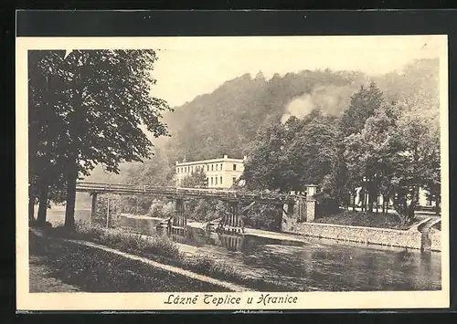 AK Lazne Teplice u Hranice, Blick über den Fluss