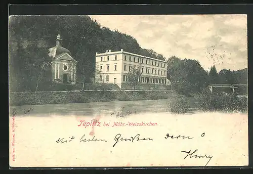 AK Bad Teplitz, Kirche und Kurhaus