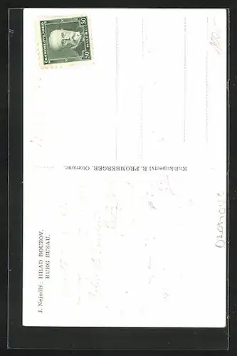 Künstler-AK Bouzov, Hrad