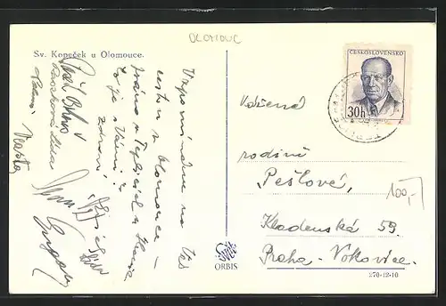 AK Olomouce-Sv. Kopecek, Blick zur Kirche