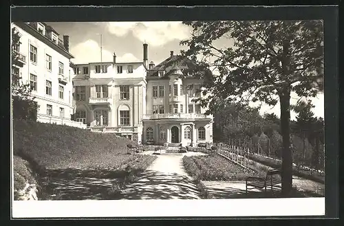 AK Lazne Teplice u Hranic, Partie am Kurhaus