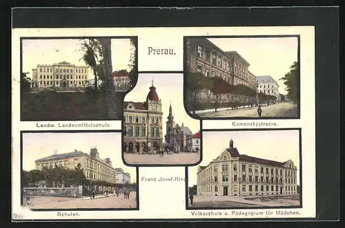 AK Prerau, Schulen, Franz-Josef-Ring, Komenskýstrasse