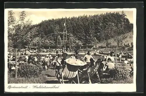 AK Bodenstadt, Badegäste im Waldstrandbad