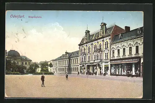 AK Oderfurt, Eugenplatz mit Geschäften