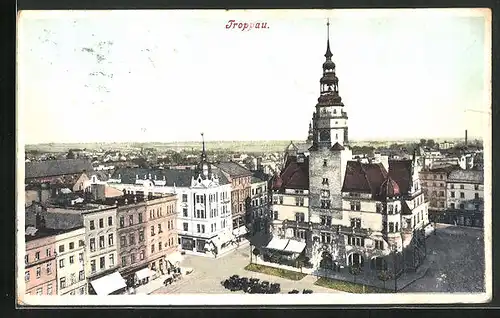 AK Troppau, Teilansicht mit Stadtplatz