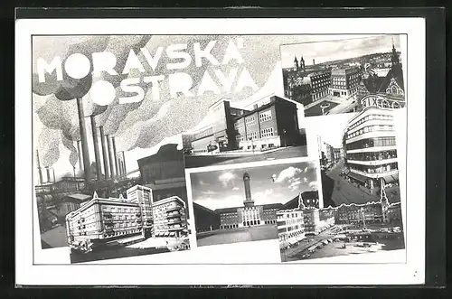 AK Mor. Ostrava, verschiedene Gebäudeansichten
