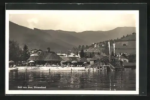 AK Zell am See, Gäste am Strandbad