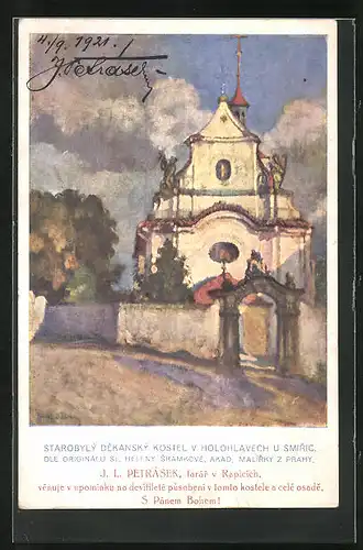 Künstler-AK Holohlavy, Starobyly Dekansky Kostel
