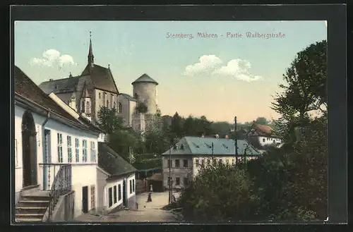 AK Sternberg in Mähren, Partie an der Wallbergstrasse, unter dem Schloss