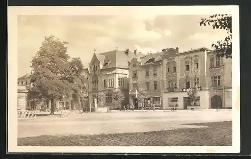 AK Unicov, auf dem Hauptplatz in der Stadt