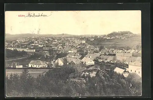 AK Bärn i. M., Blick vom Felsen über die Stadt