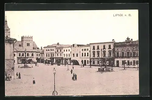 AK Lipnik n. Bec., am Brunnen auf dem Hauptplatz