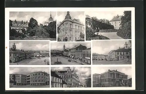 AK Lipnik n. Bec., der Ringplatz, Rathaus, Parkanlagen