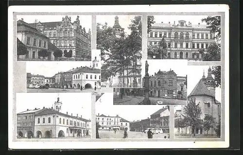 AK Lipnik n. Bec., vor der Schule, auf dem Ringplatz, am Rathaus, an der Kirche