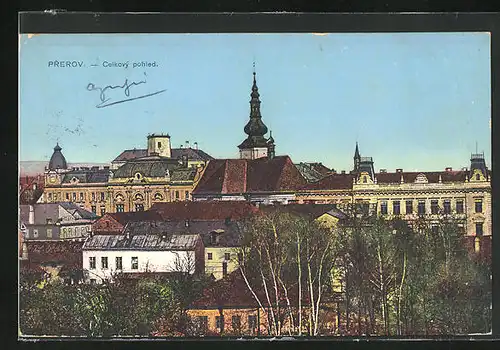 AK Prerov, Celkovy Pohled, Blick zum Kirchturm