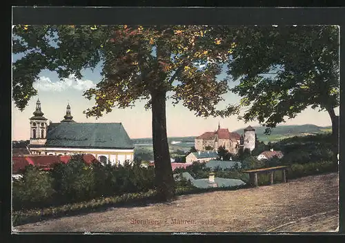 AK Sternberg in Mähren, Blick auf Schloss und Kirche