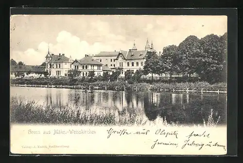 AK Mährisch-Weisskirchen, die Villen am Ufer