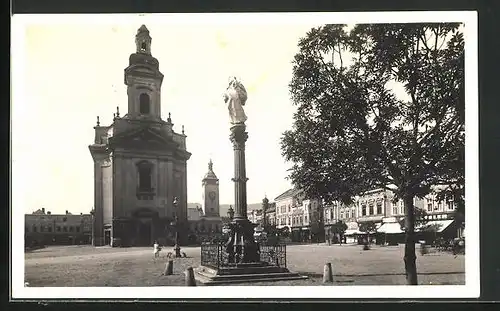 AK Hranice, Marktplatz mit Kirche