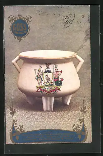 AK Porcelain-Vessel, Model of Ancient Welsh Bronze Crochon