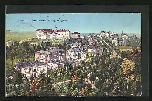 AK Troppau, Marienanstalt mit Engelsbergpark