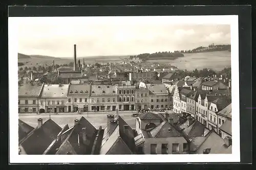 AK Bruntal, Marktplatz aus der Vogelschau