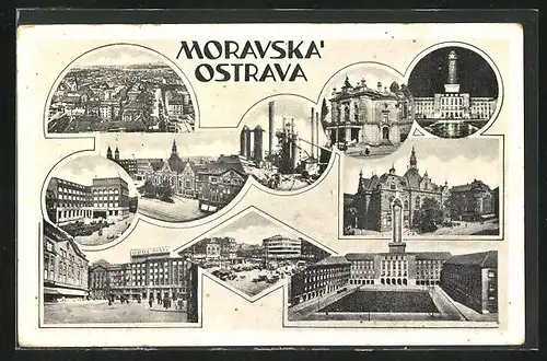 AK Moravska Ostrava, Odol Pasta, Ortspartien, Gebäudeansichten