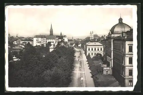 AK Friedeck, Hermann Böring Strasse aus der Vogelschau