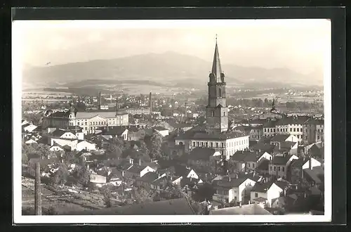 AK Frydek, Ortsansicht mit Kirche