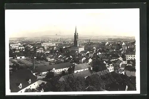 AK Frydek, Totalansicht vom Ort mit Kirche