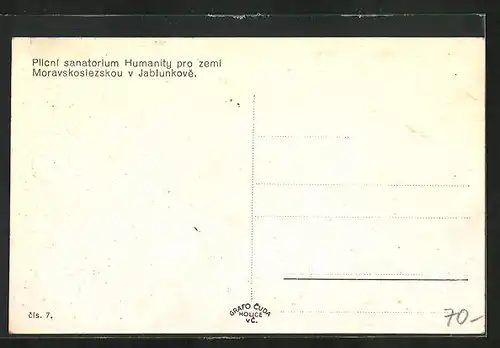 AK Jablunkove, Plicni sanatorium Humanity pro zemi