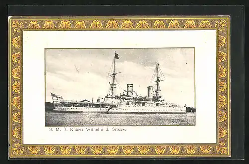 AK S.M.S. Kaiser Wilhelm d. Grosse, Kriegsschiff