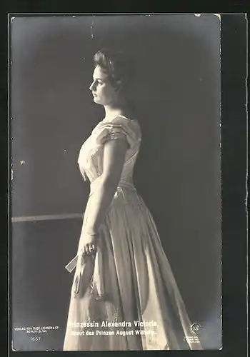 AK Prinzessin Alexandra Victoria, Braut des Prinzen August Wilhelm von Preussen