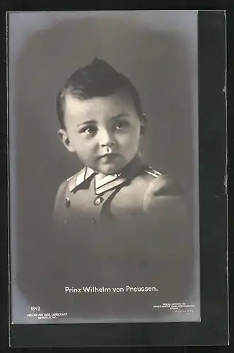 AK Prinz Wilhelm von Preussen als kleiner Bube in Uniform