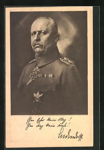 AK Portrait Erich Ludendorff in Uniform