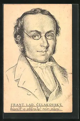 Künstler-AK Portrait des Dichters Frantisek Ladislav Celakovský