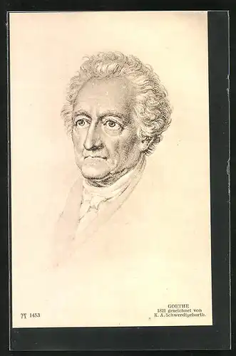 AK Portrait des Dichters v. Goethe als betagter Mann