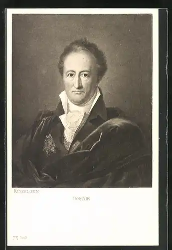 AK Portrait vom Dichter v. Goethe im seidenen Anzug