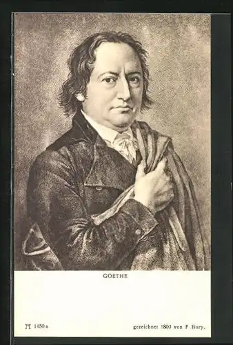 AK Dichter v. Goethe hält sein Schultertuch fest