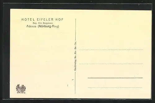 AK Adenau, Hotel Eifeler Hof, Vestibül